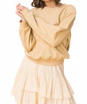 NEW FLYING TOMATO sweatshirt top in tan